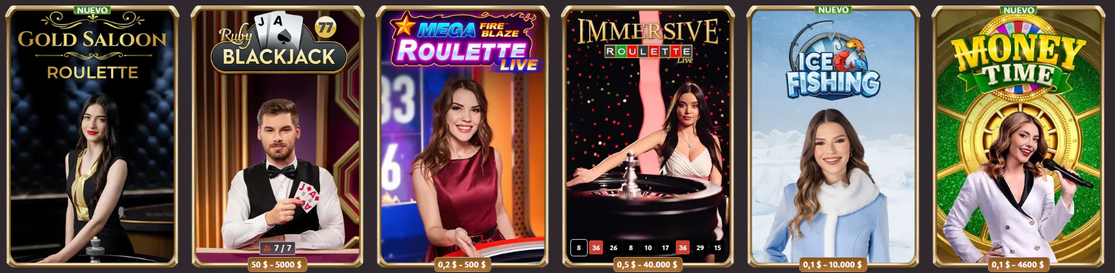 Área de casino en vivo y juegos digitales ofrecida por Vicibet Casino