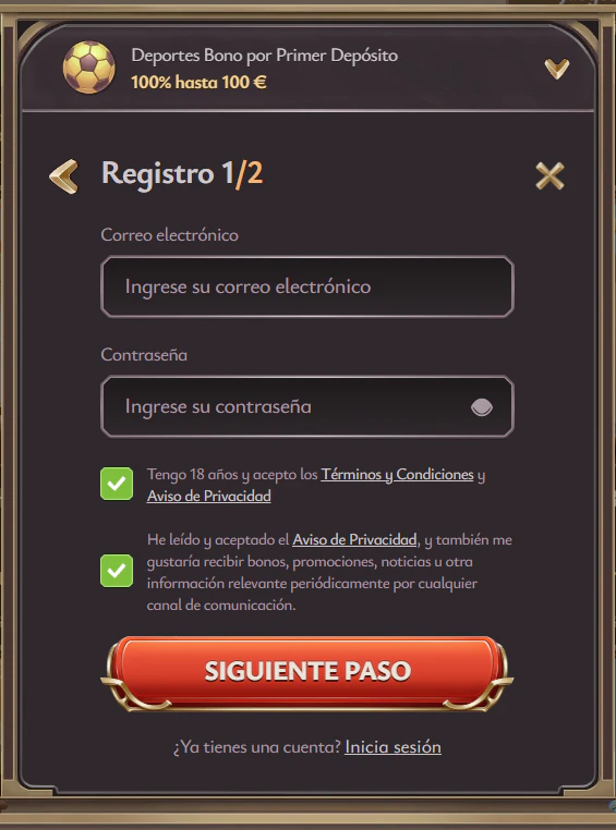 Proceso de registro y acceso a la cuenta de jugador en Vicibet Casino